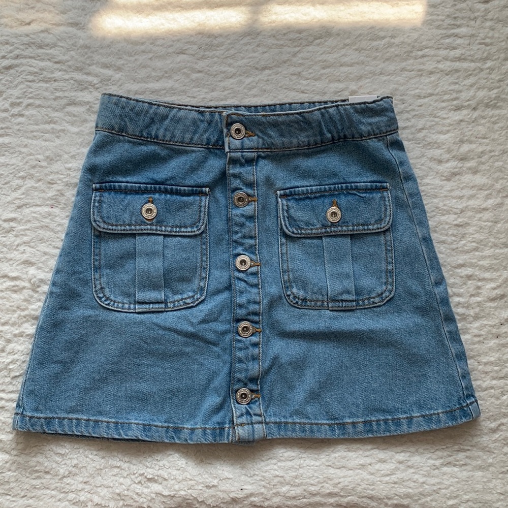 ZARA KIDS high waisted denim skirt